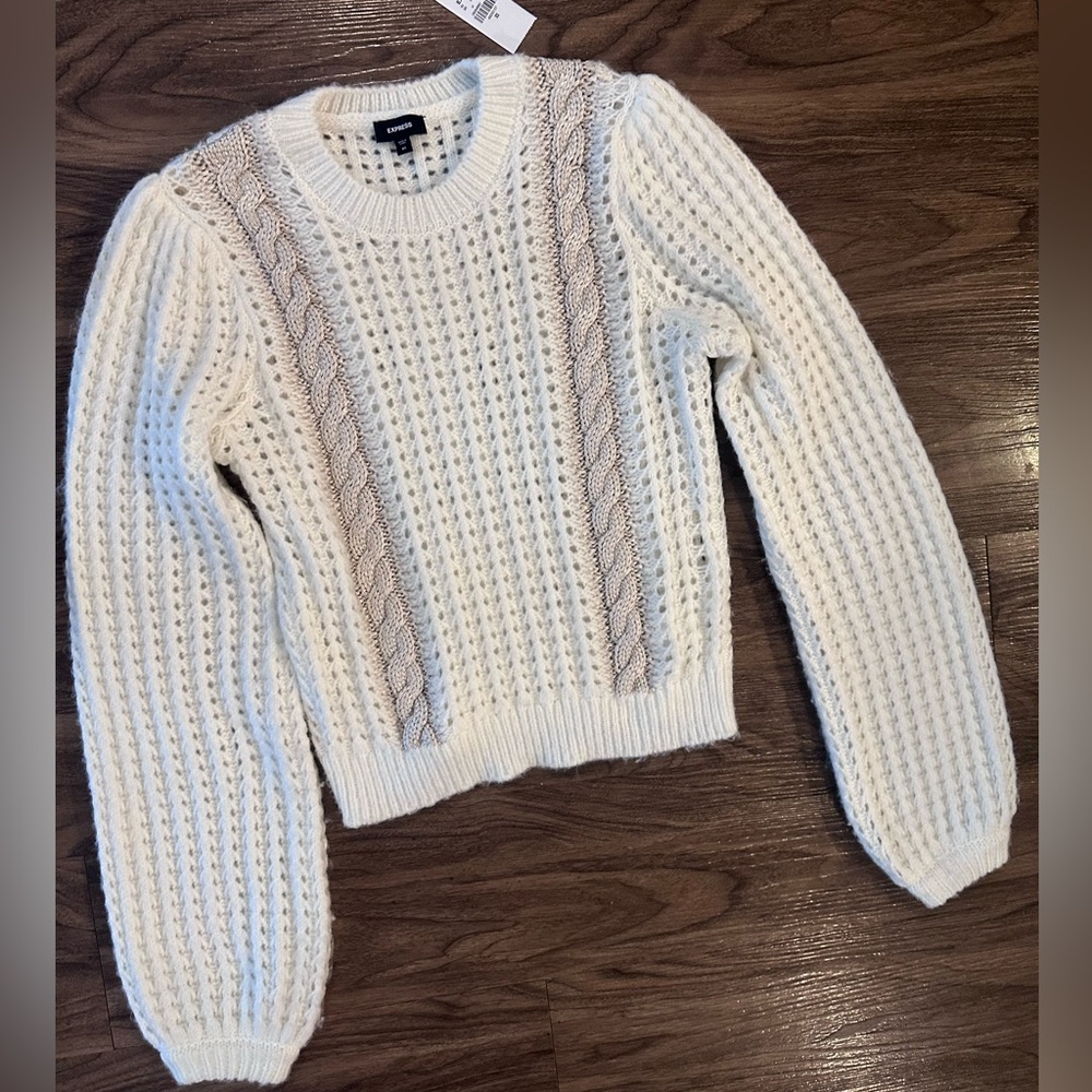 NWT EXPRESS Beige Delicate Fine Sweater For Women Size XS